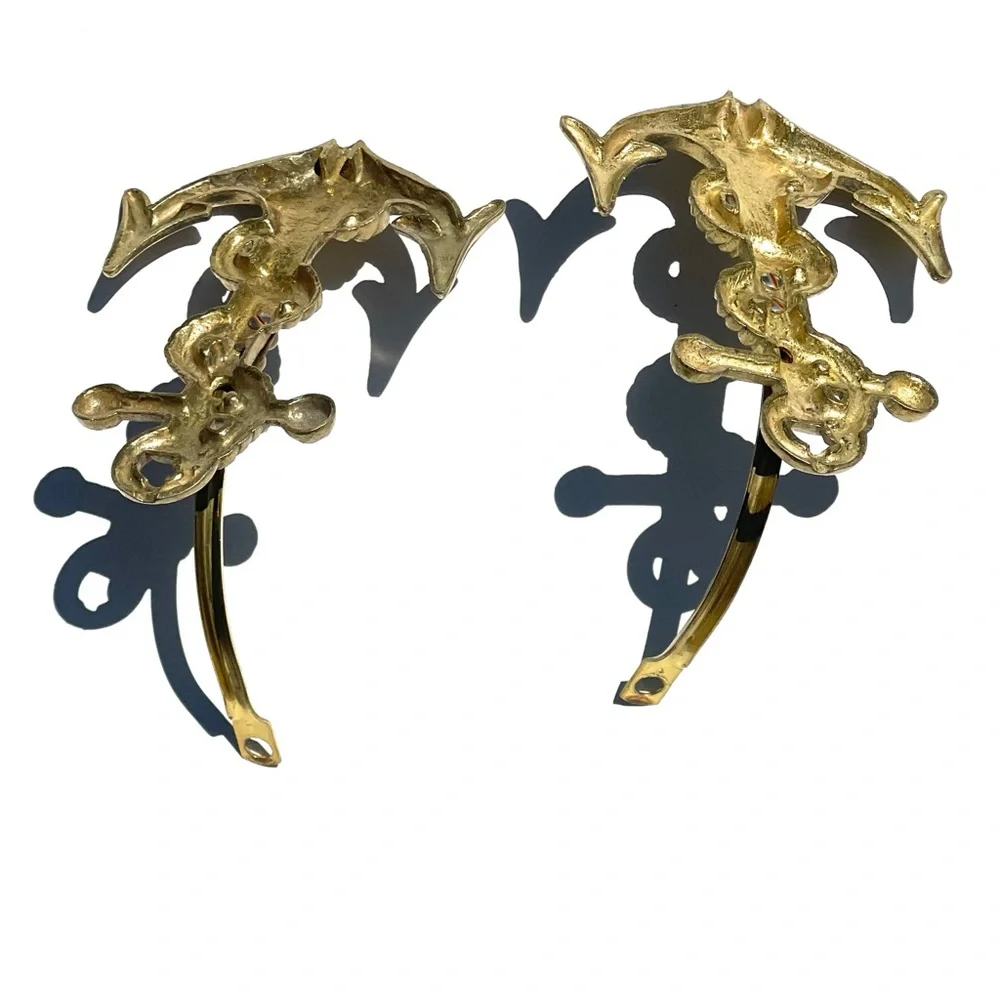 Vintage Nautical Anchor Shelf Brackets: Coastal Beach House Decor - Set of 2